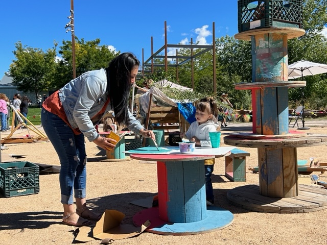 An event underway at the Santa Fe Railyard