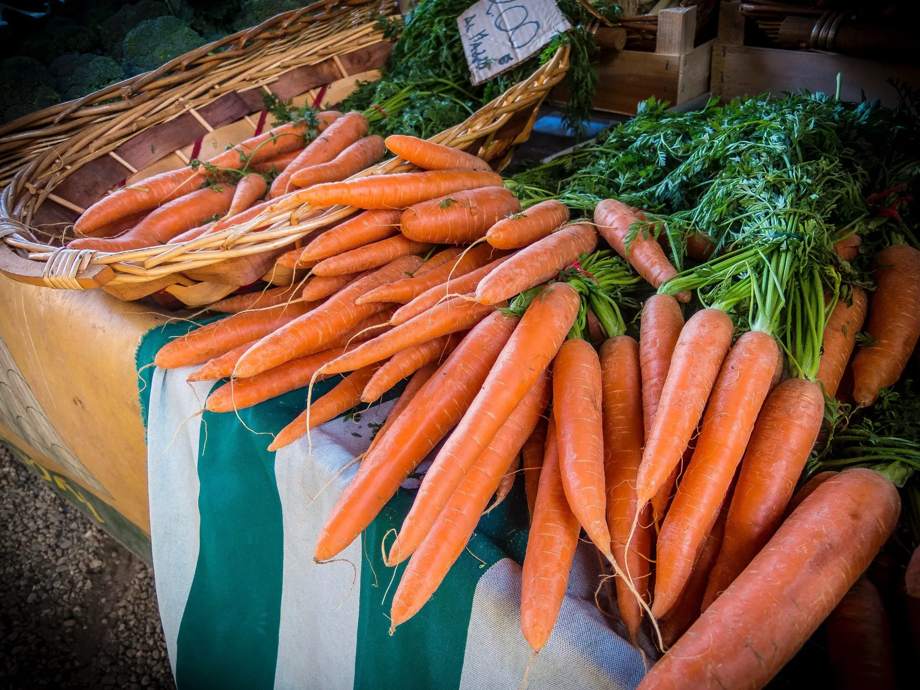 market table full of carrots