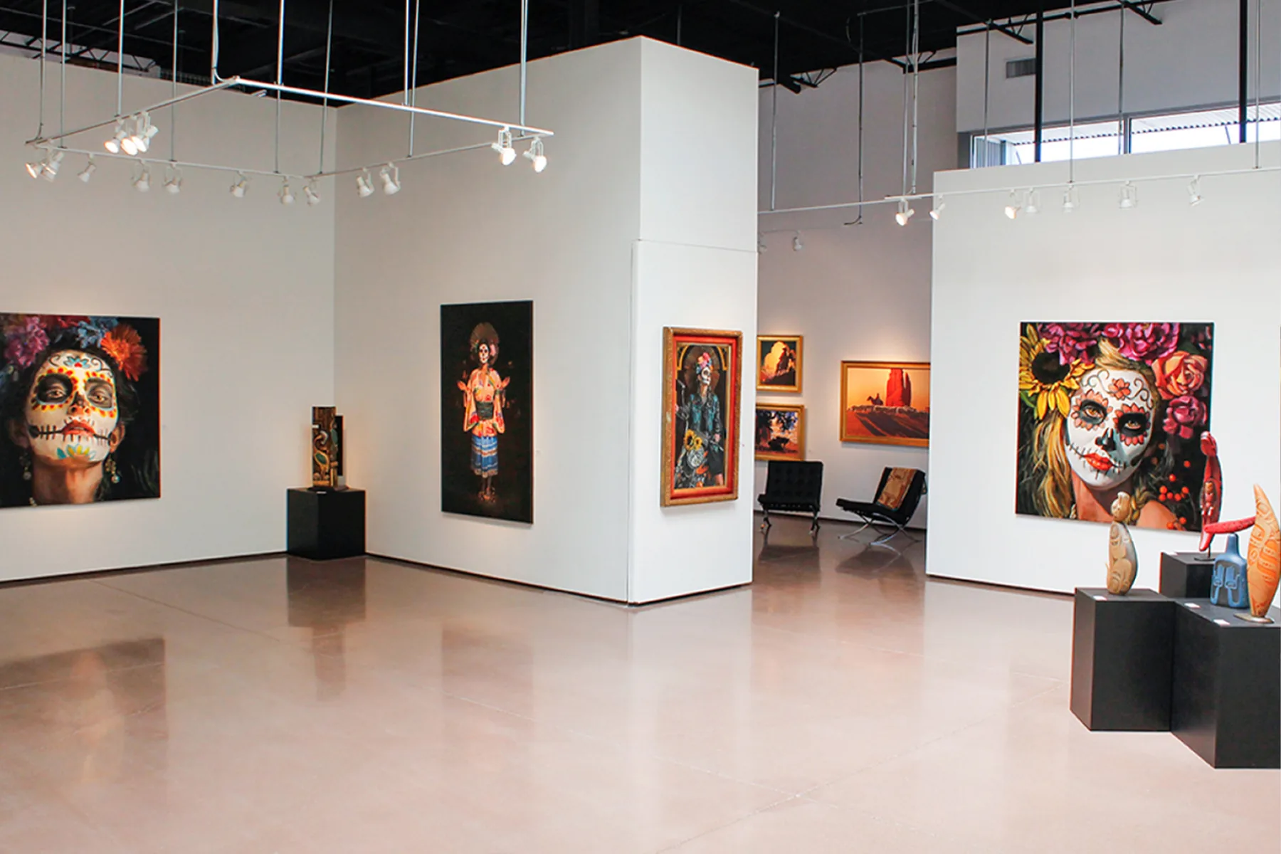 gallery with paintings on the wall