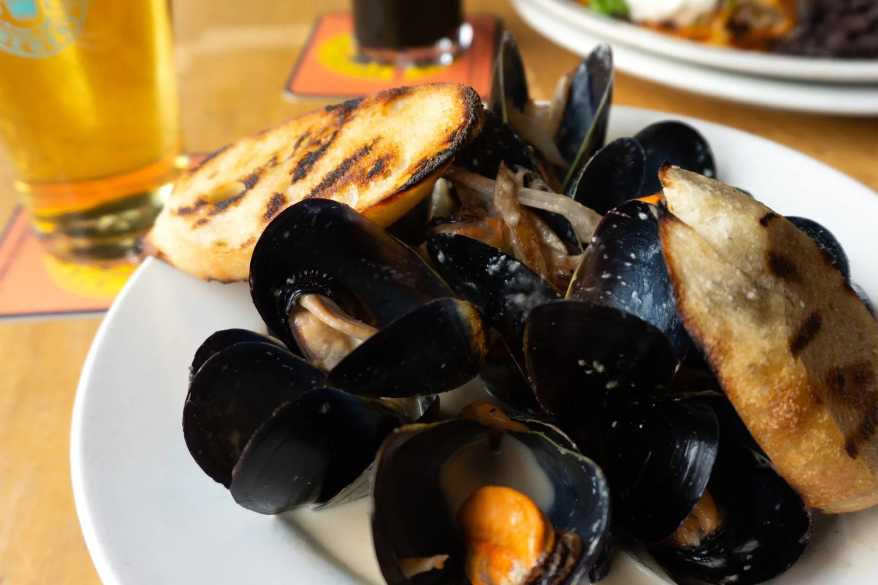 seafood and toast